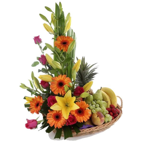 Frutal primavera gerberas rosas lilis aves