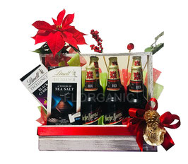 Fiesta navideño con cervezas y botanas y nochebuena natural